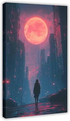 Digital Dreamscape Poster  Synthwave Cyber Art Print  Aesthetic Wall Decor for Gamers & Creators Canvas Poster Wall Art Decor Print Picture