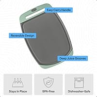 Vista 5 de Gorilla Grip - Tabla de cortar extragrande, mango de fácil agarre, surcos para jugos, antideslizante y gruesa. Apta para lavavajillas, no porosa