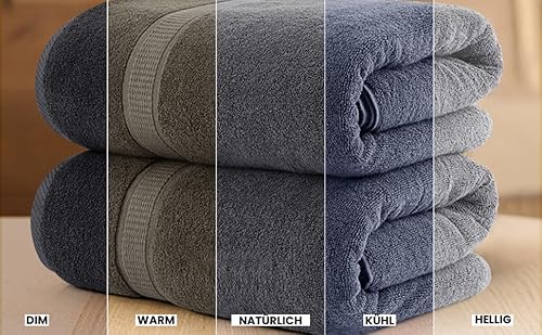 Utopia Towels - 2er Pack Saunatücher 80x200 cm Saunahandtuch 100% Baumwolle mit Aufhängeschlaufe, große Badetücher, saugfähige XXL Handtücher (Grau)