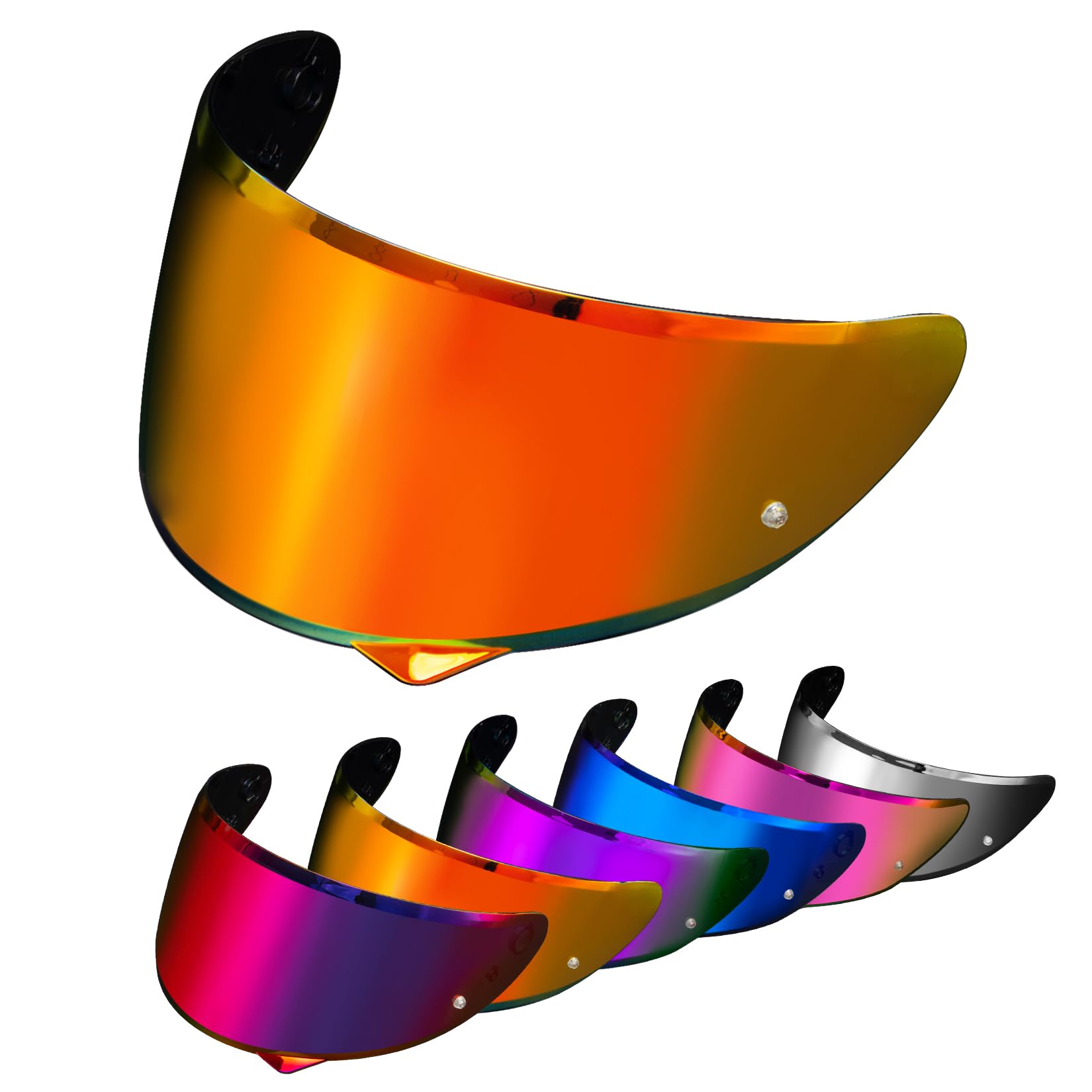 PSLER Helm Visier für HJC HJ-34P C10 - Verspiegelt Helmvisier Getöntes Visier Motorradhelm Zubehör Ersatz(Dunkelrot)