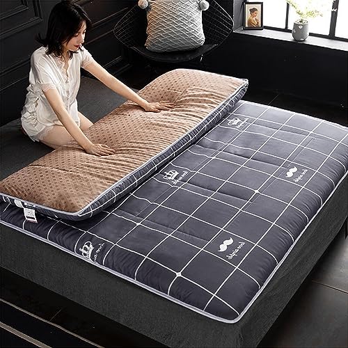 Moderno colchón de futón doble japonés, antideslizante y transpirable para el hogar, dormitorio o camping, almohadilla plegable con acolchado de tatami suave