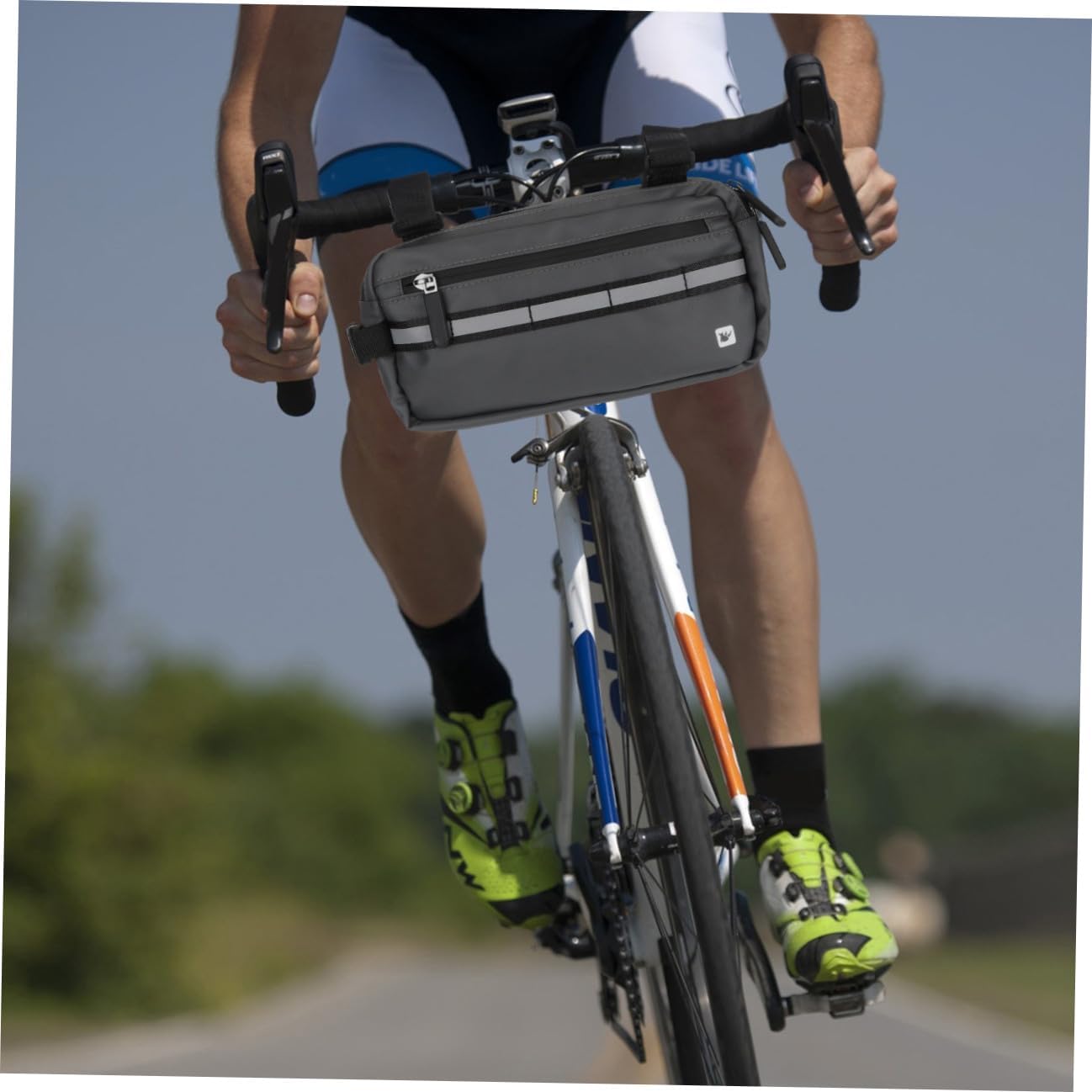 Garneck 1pc Multi-function Bike Handlebar Bag Capacity Waist Bag for Cycling Storage Reflective Design for Night Safety Versatile Phone and Accessory Pouch