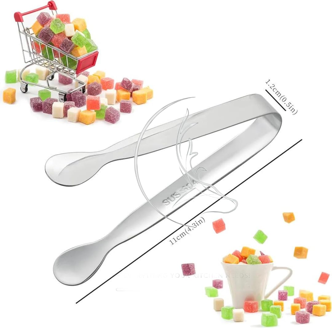 Mini Stainless Steel Serving Tongs - Perfect for Parties! -2