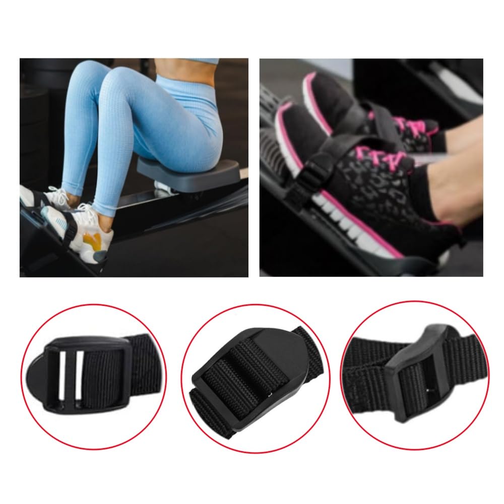 Qianly 2 Pièces Sangles De Pédale Universelles Pour Vélo D'Exercice Et Rameur - Ceintures D'Entraînement Jambe Robustes 48 Cm