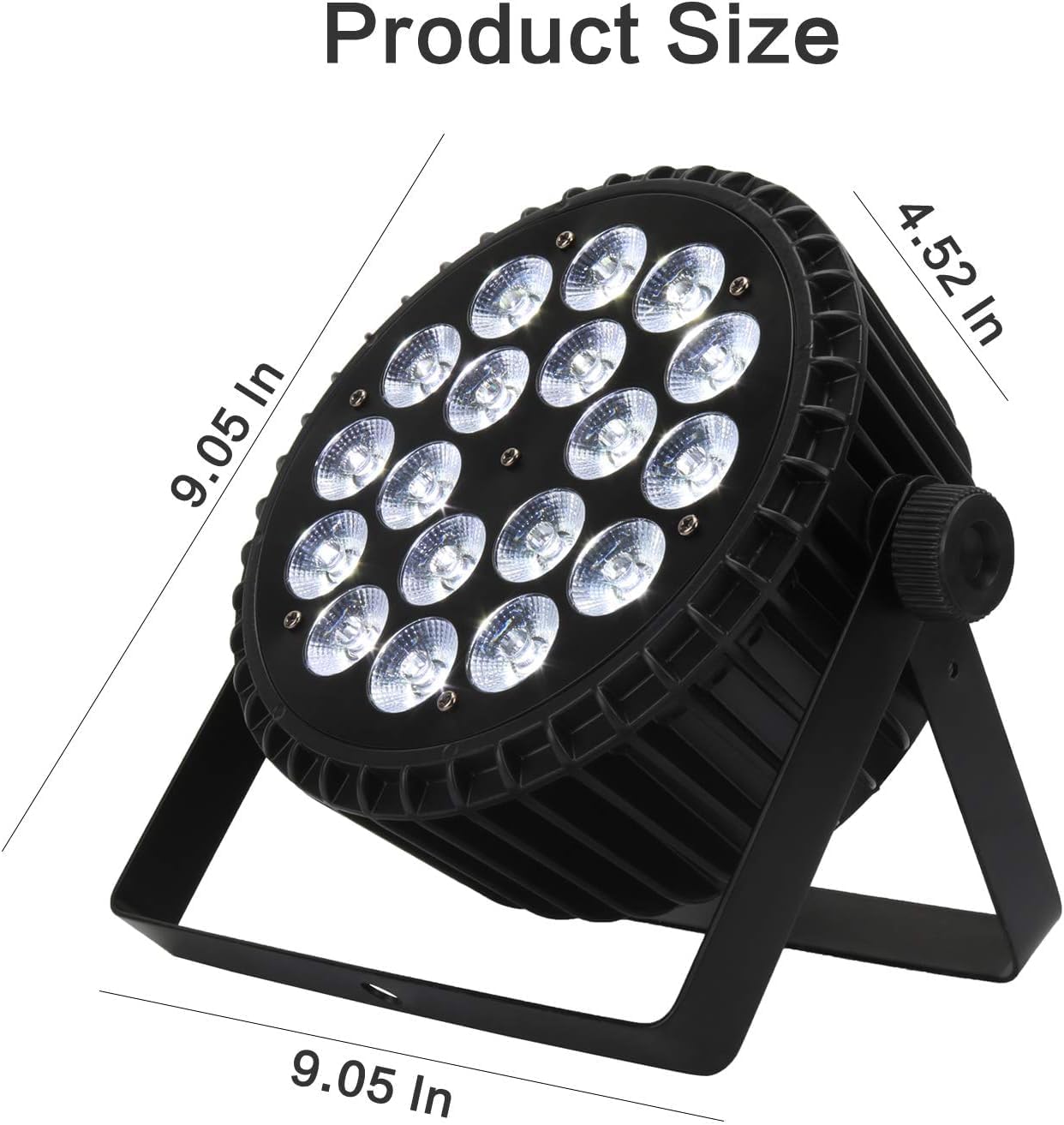 SHEHDS Par Can Stage Lights LED 18x12W RGBW 4in1, Wash/Strobe Effect, DMX512 Uplights Aluminum Shell, with Sound Activated Party Lights for Christmas Halloween Disco Club Wedding - 4 Pack