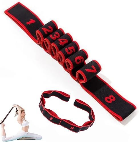 Miniatura 8 de Bandas de resistencia de fitness con asas, banda de resistencia de fitness para estiramiento y yoga Rosa