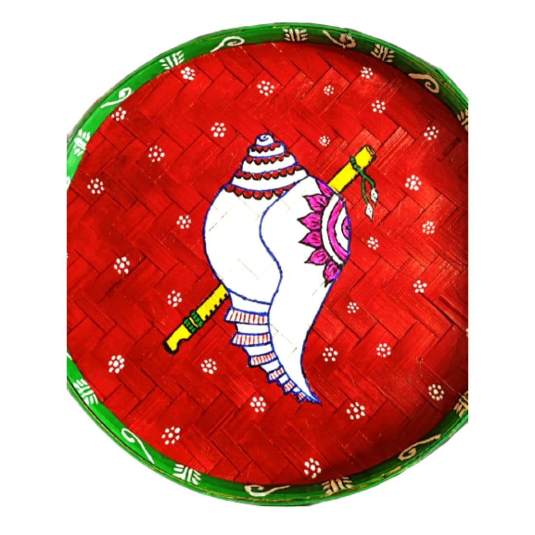 Bengal Art Bamboo Kulo Shanku Painted Pooja Samagri Serving Trays (B0BL6WPYBY) Amazon Price History, Amazon Price Tracker