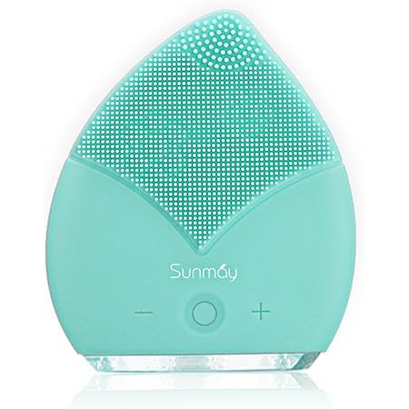 【Sunmay Leaf】Sunmay 洗顔ブラシ 電動 シリコン 小鼻 ボディブラシ 洗顔ブラシ クレンジングクリーナー 記憶機能付き 防水 充電式 (グリーン)