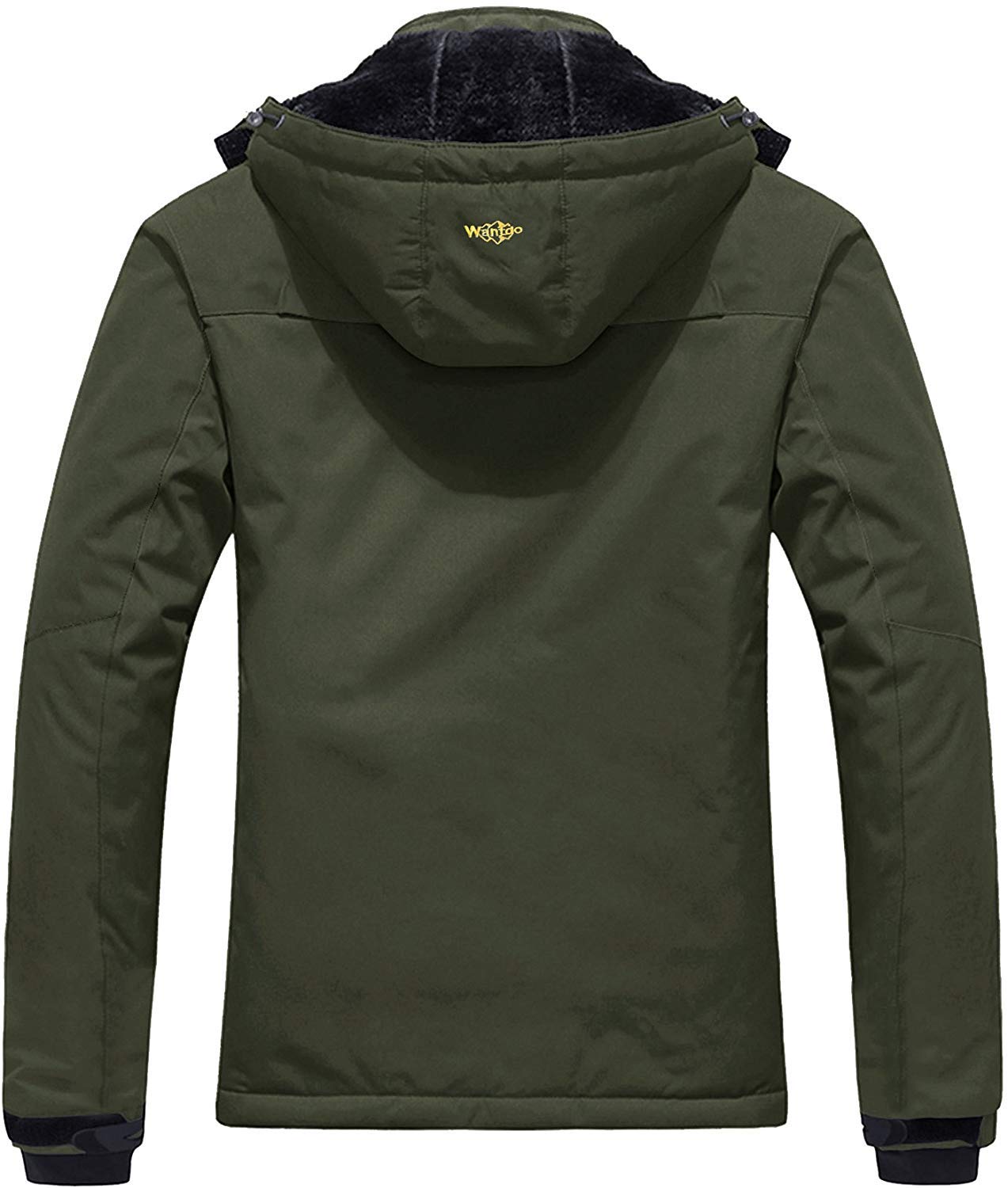 Wantdo Giacca da Sci Montagna Calda Invernale Parka da Neve Imbottita Cappotto da Snowboard in Pile Giubbotto con Cappuccio Impermeabile Uomo