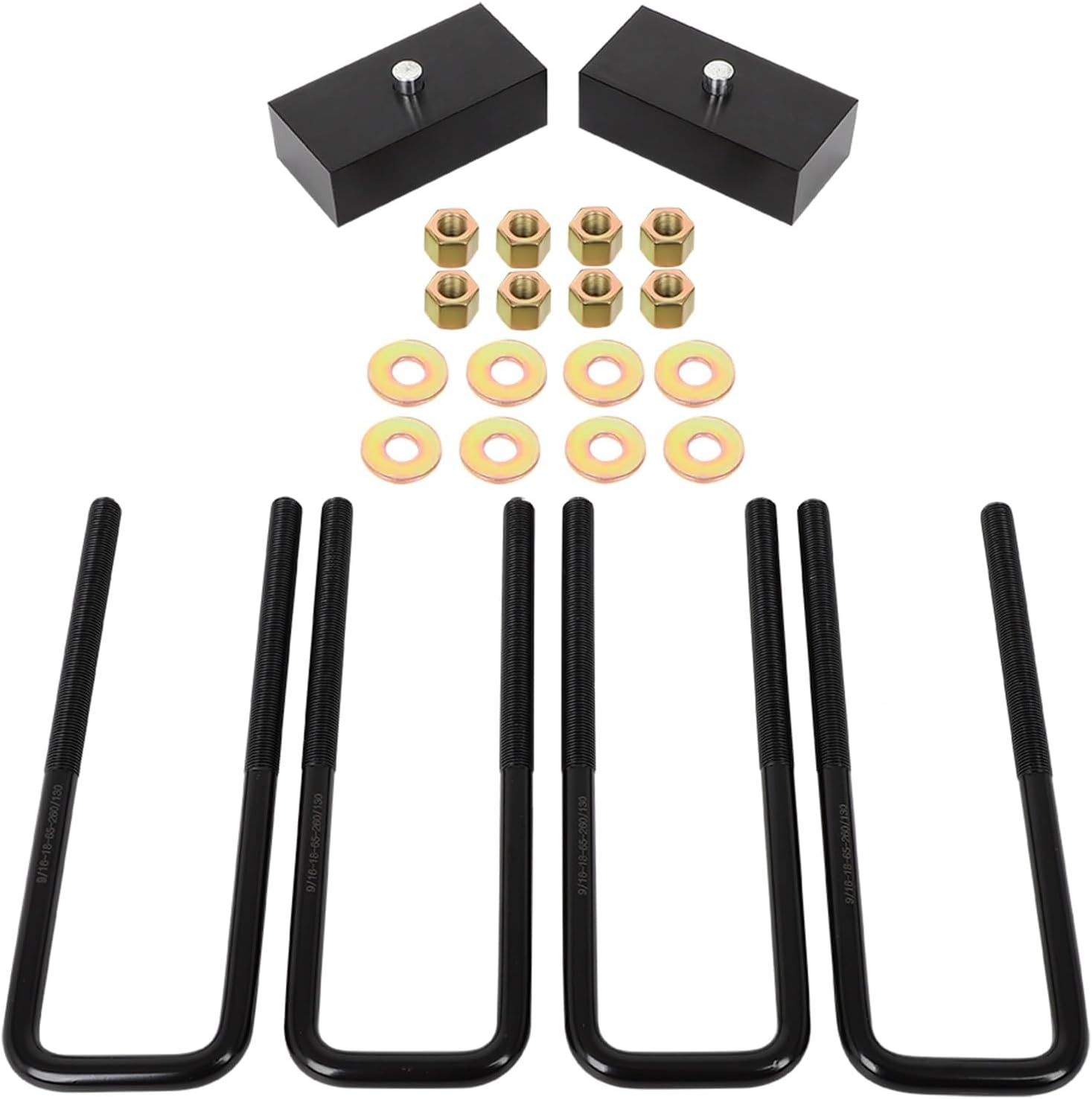 SCITOO 1.5" Rear Lift Blocks for 2000-2010 for Chevy Silverado for GMC Sierra 1500HD/2500HD/3500HD 8-Lug 2WD/4WD - High-Strength Steel Rear Lift Blocks 9/16th Pin Coil Spring Spacer