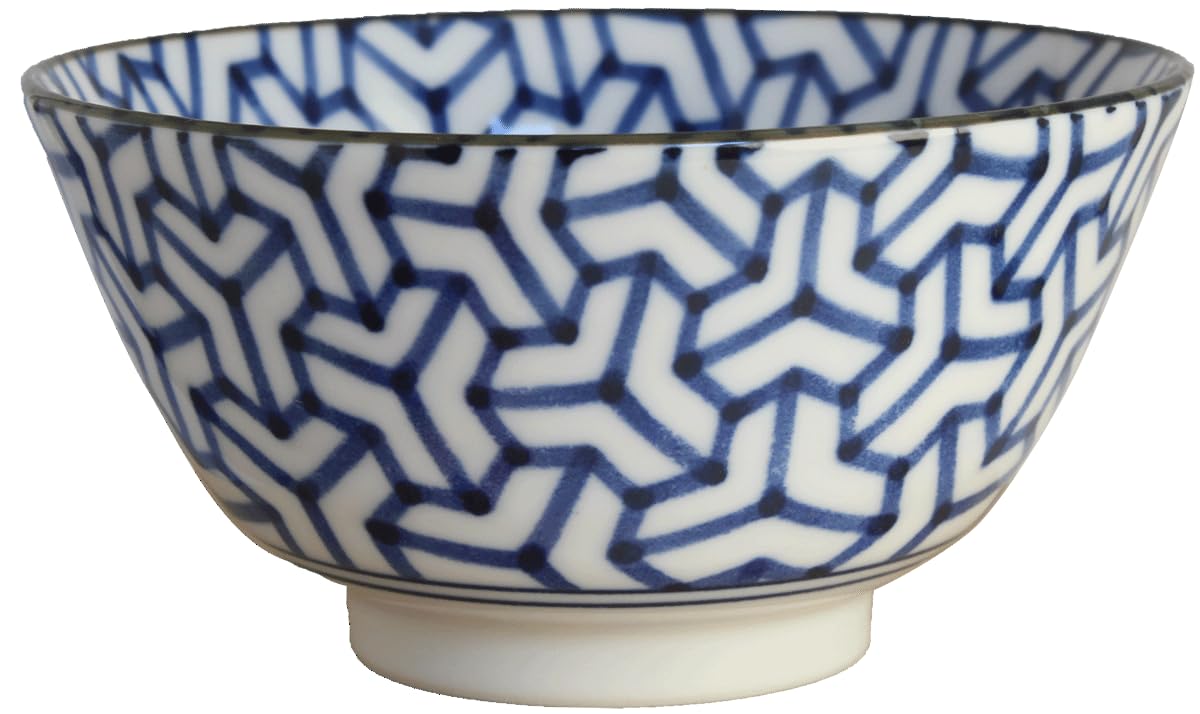 5 Stück - Schüsseln Set - Japanisches Geschirr blau - Geschirrset - Essset - Nudelset - Schalen Set - Servierschalen - Frühstücksschalen - Dessertschalen - Suppenschalen - Müslischalen - Salatschüssel
