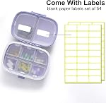 Travel Pill Organizer Box, 8 Compartments Moisture Proof Small Pill Case for Pocket Purse Daily Pill Holder Container for Medicine Vitamin (Purple, Pink, 2 Pcs)