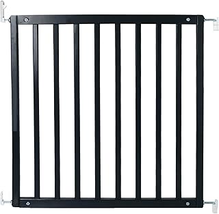 Safetots Simply Secure Wooden Gate, 72cm - 79cm, Black, Wooden Stair Gate, Screw Fit Baby Gate, Stylish and Practical Safety Barrier