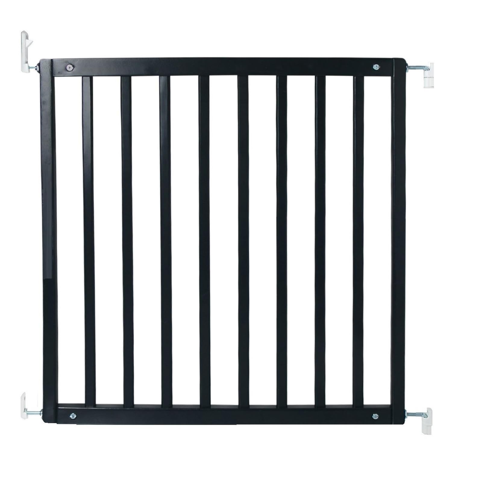 Safetots Simply Secure Wooden Gate, 72cm - 79cm, Black, Wooden Stair Gate, Screw Fit Baby Gate, Stylish and Practical Safety Barrier