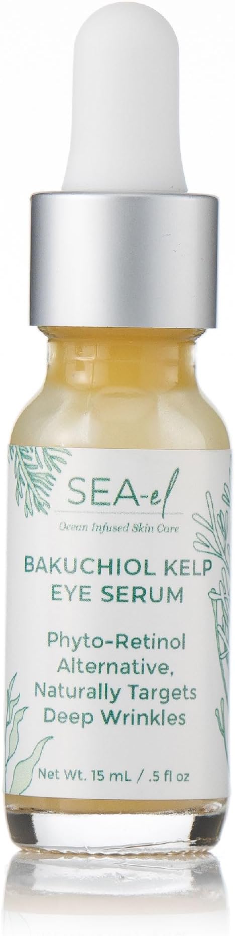 Bakuchiol Kelp Eye Serum Plant-Based Skincare Naturally Boosts Under Eye Glow Targets Deep Wrinkles & Supports Smooth Skin - Retinol Alternative for Women or Men, Vegan - .5 oz