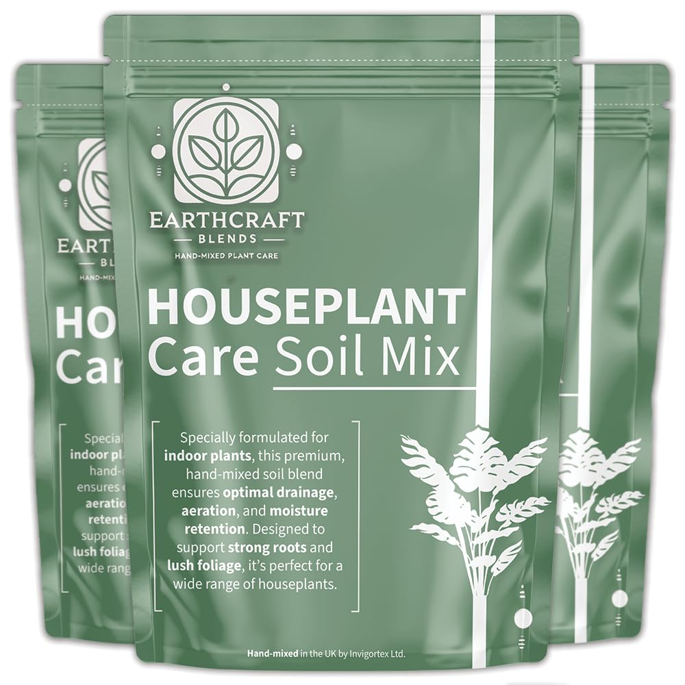 Houseplant Soil Mix – Fast-Draining & Nutrient-Rich Potting Blend for Indoor Plants – Prevents Overwatering & Supports Root Growth – Ideal for Potted Ferns, Palms & Foliage Plants (1L-50L) (2 Litre)