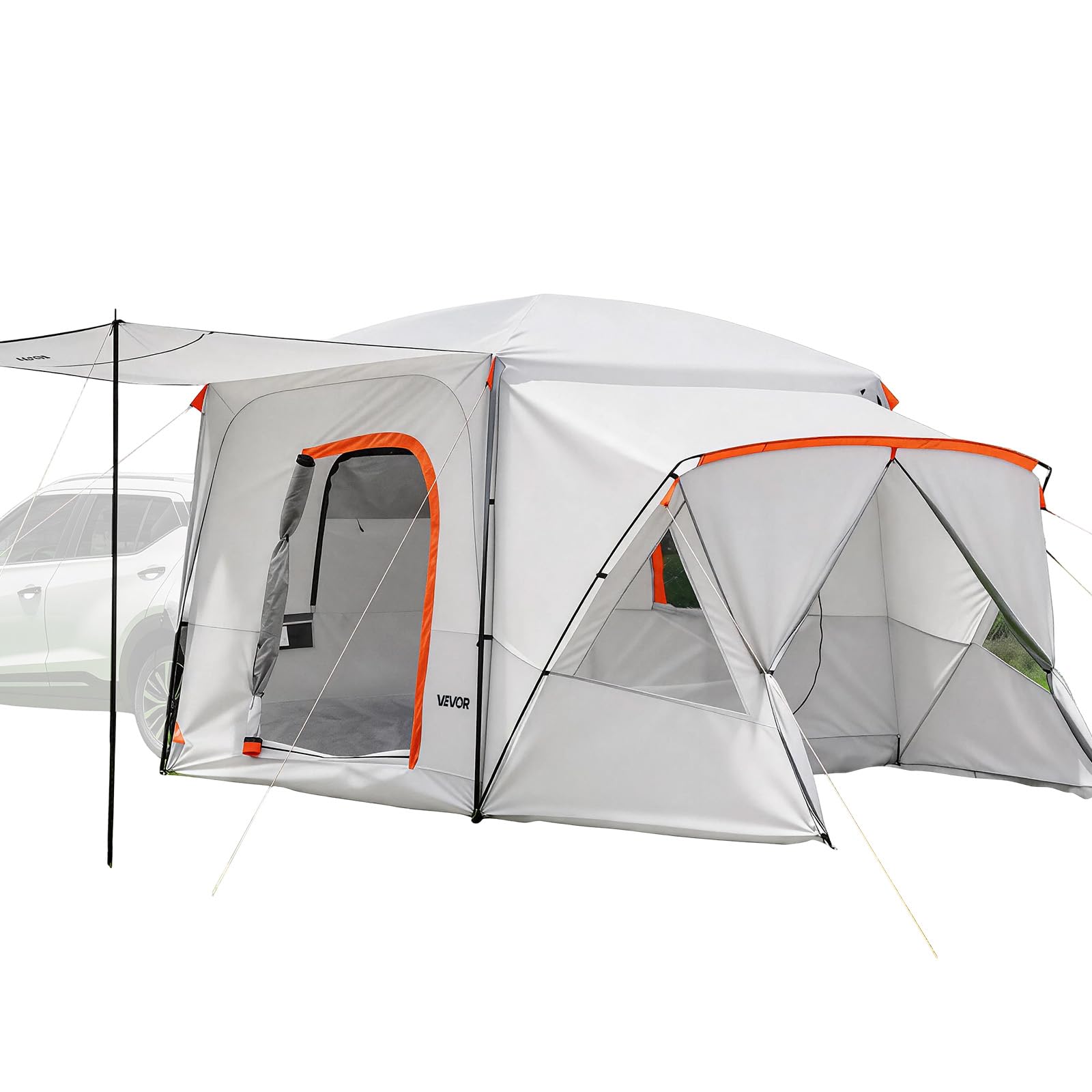 VEVOR Heckklappenzelt Autozelt für 5-9 Personen 3964 x 3050 x 2330 mm, Wasserdichtes (PU2000 mm) Campingzelt mit Belüftungsfenstern, SUV-Heckzelt für Camping Wandern Outdoor-Aktivitäten