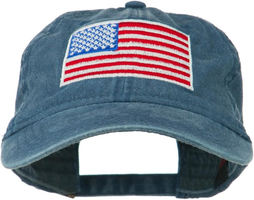 e4Hats.com American Flag Embroidered Washed Cap