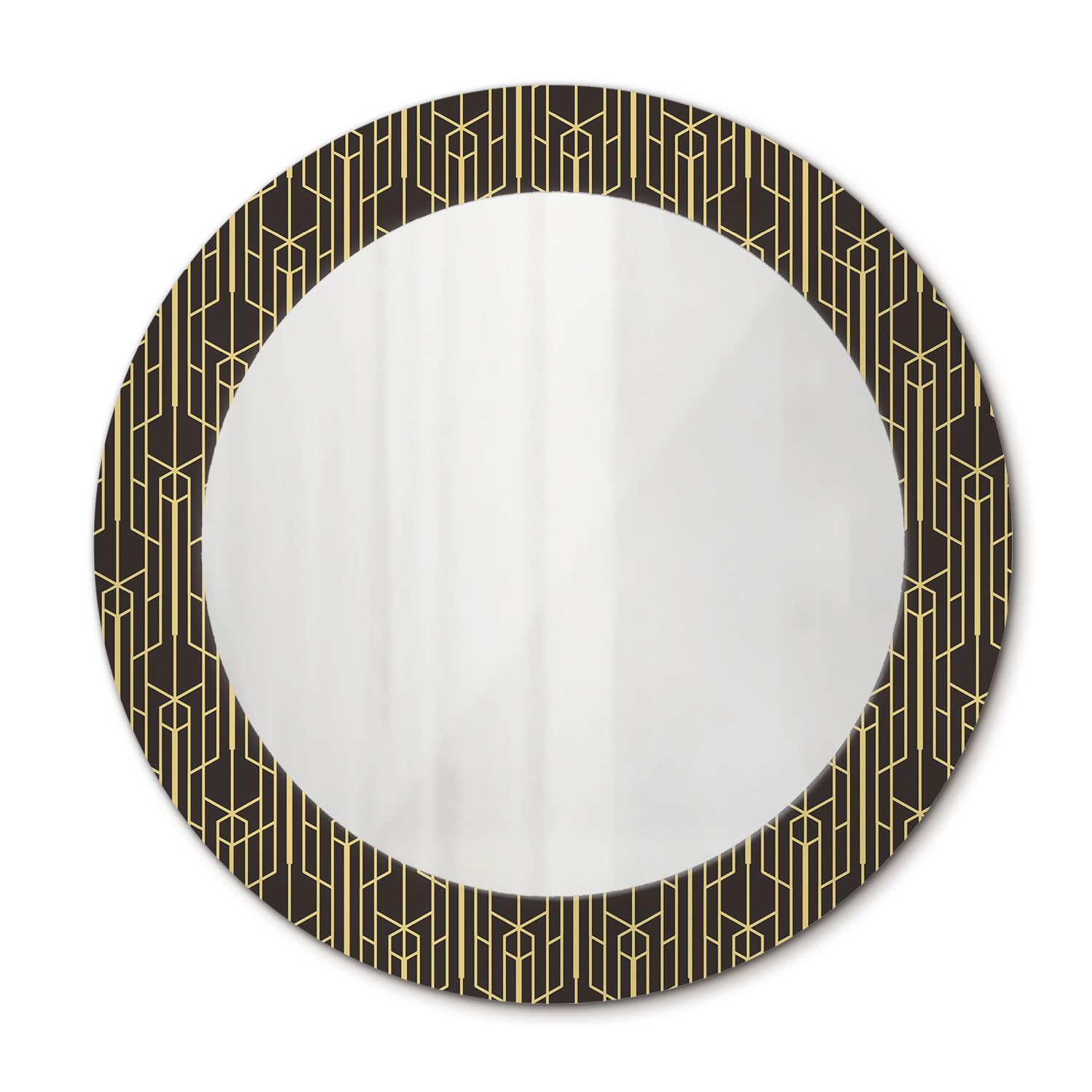Miroir imprimé 60 cm idéal pour illuminer votre salle de bain ou chambre moderne