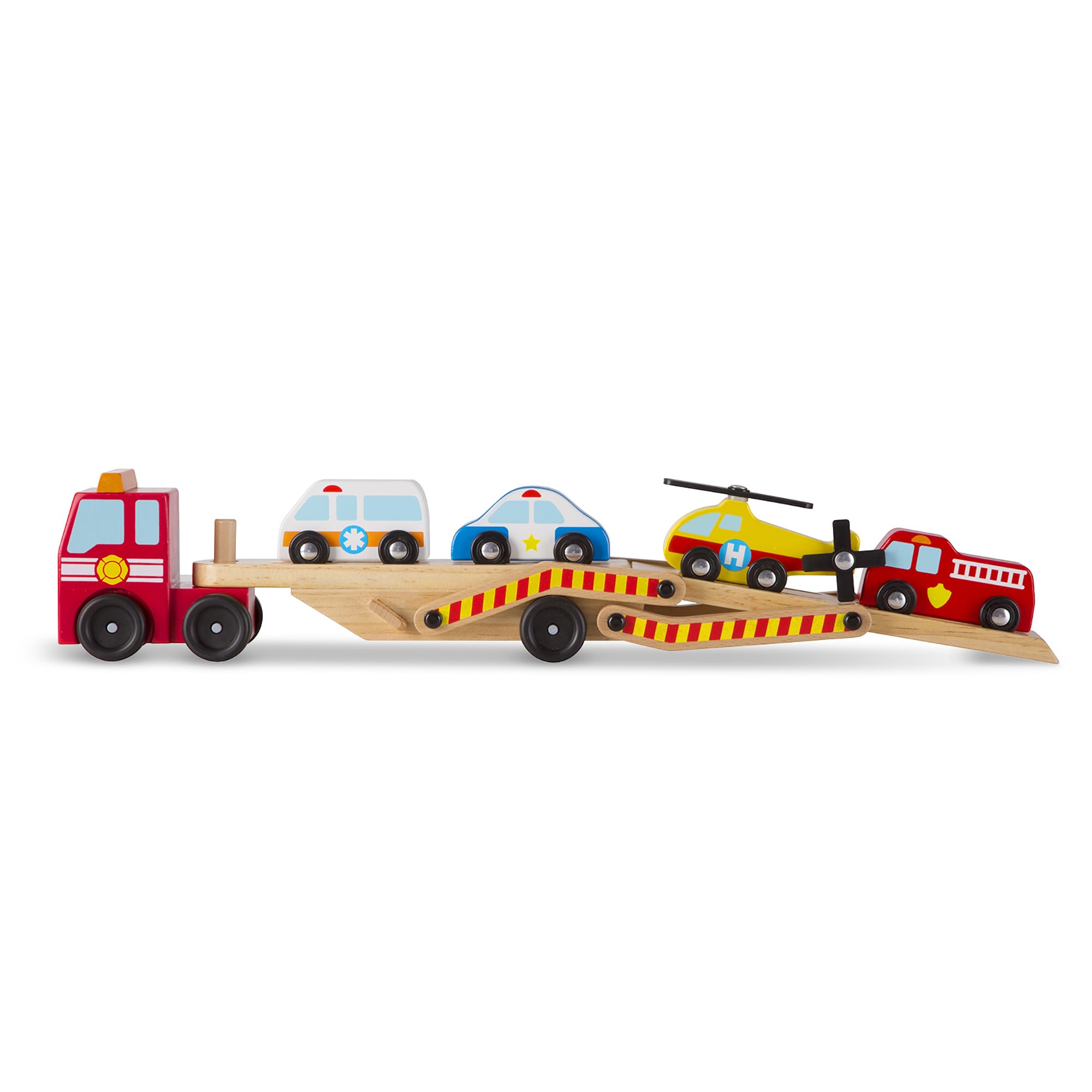 Melissa & Doug Emergency Vehicle Carrier Wooden Vehicle