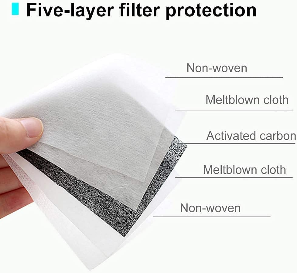 5Pcs Kids Reusable, Includes 10Pcs Filters