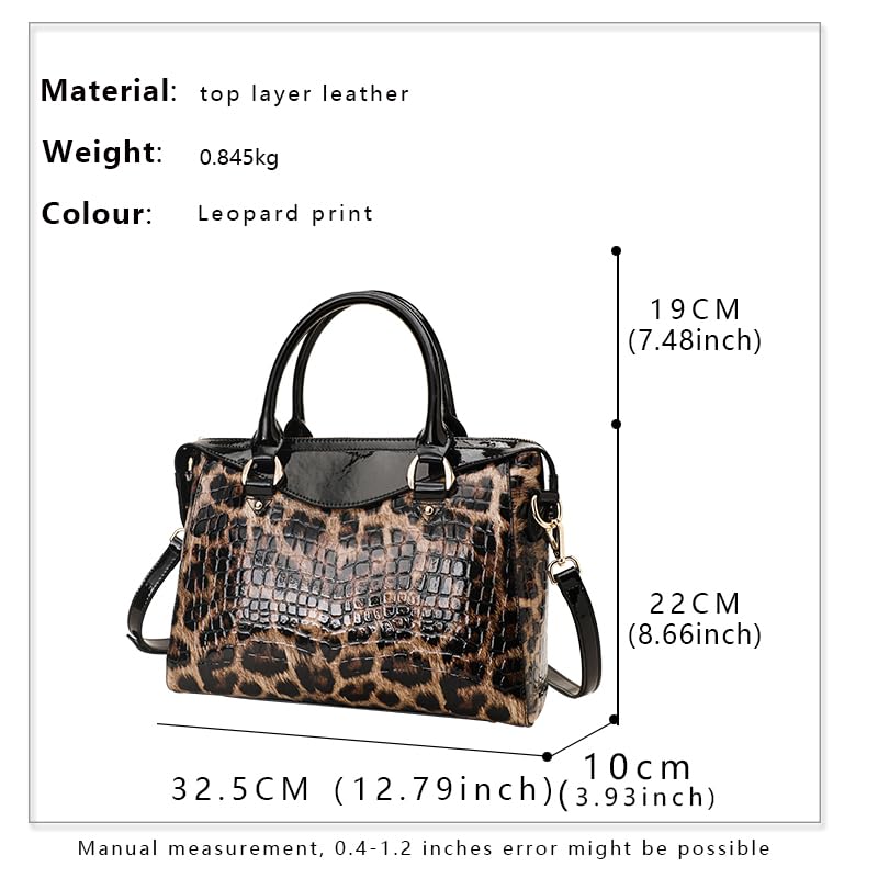 Genuine leather leopard print women's 2025 fashionable women's portable versatile cowhide large capacity shoulder bag2