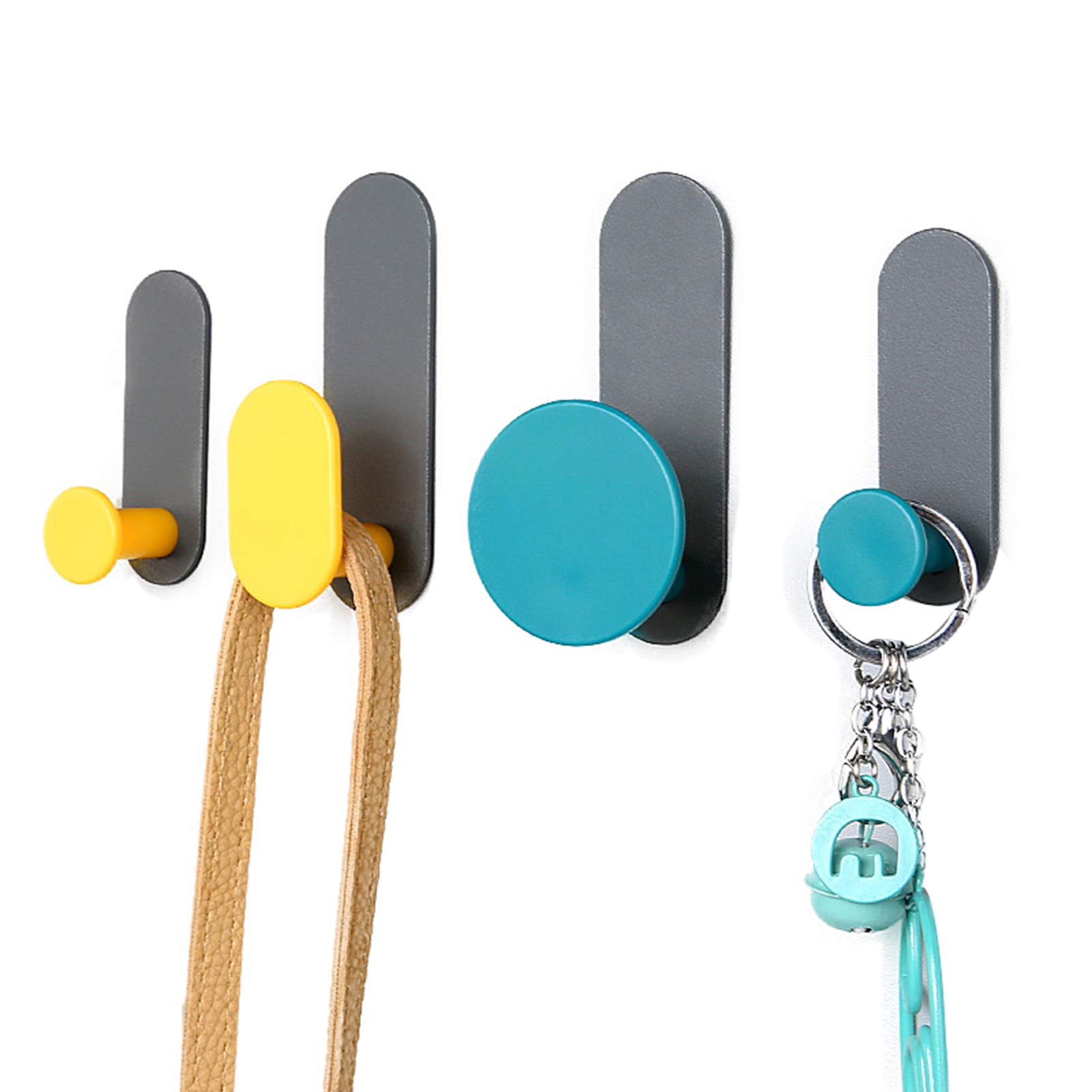 LXLTL Wall Hooks, 4 Pack Decorative Wall Mounted Coat Hooks for Hanging Coats, Scarves, Bags, Purses, Backpacks, Towels And More,A