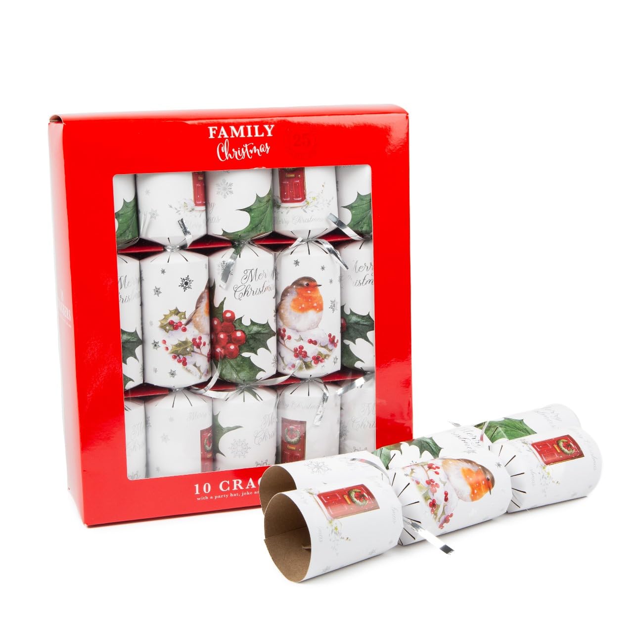 Classic Christmas Family Party Crackers for loved ones | Birthday Party Crackers | Luxury Christmas Party Crackers | 10” x 12” (ROBIN AND HOLLY)