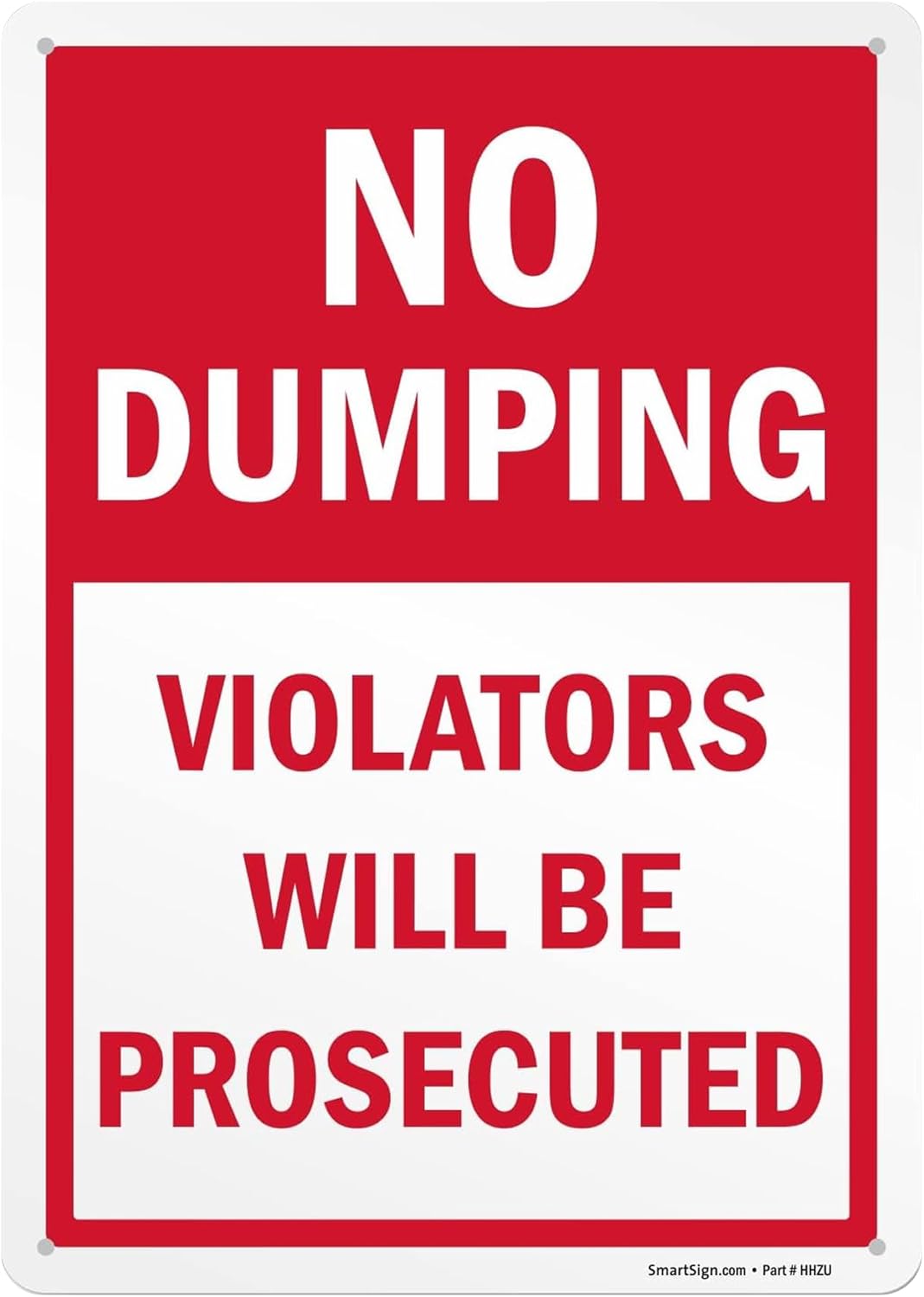 SmartSign 12" x 18" (2-Pack) "No Dumping Violators Will Be Prosecuted" Yard Sign with Metal Stake, Double-Sided, 160 mil Thick Corrugated Plastic Lawn Signs, Water Resistant