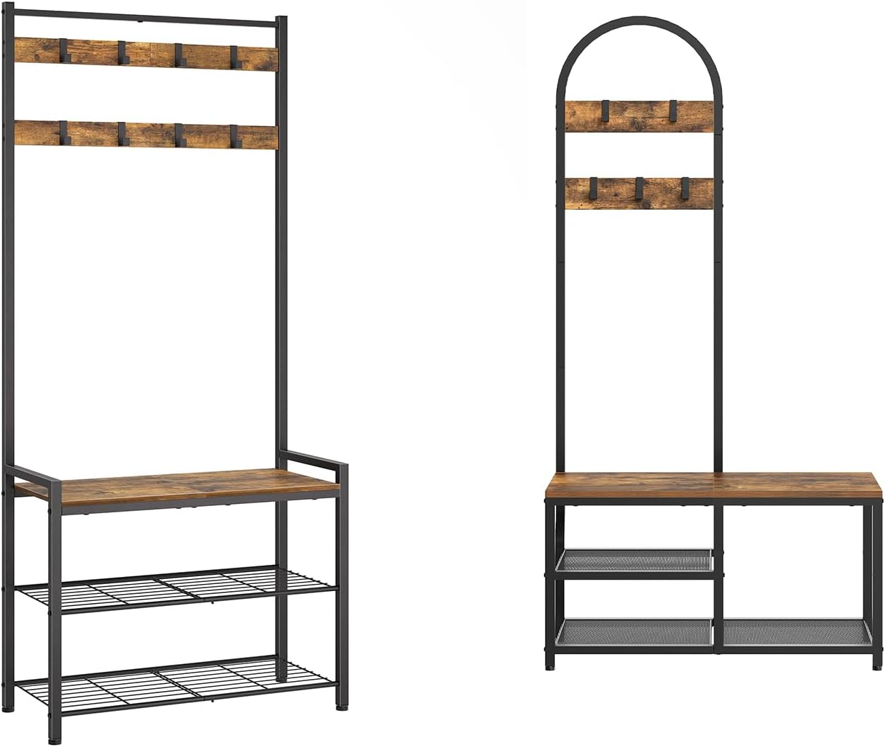 Hall Tree, Coat Rack with Shoe Storage, Entryway Bench with Coat Rack and Shoe Shelf, All-in-One Entryway Storage Organizer, for Foyer, Hallway, Cloakroom