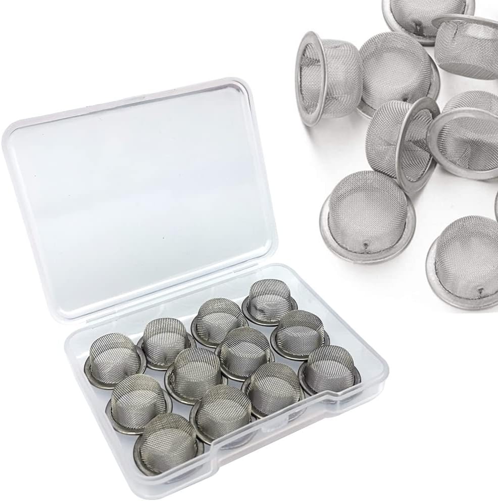 Gebildet 12pcs Stainless Steel Screen 0.5Inch/1.27cm Mesh Bowl Screens Stainless Steel Metal Sieve with Box Packed