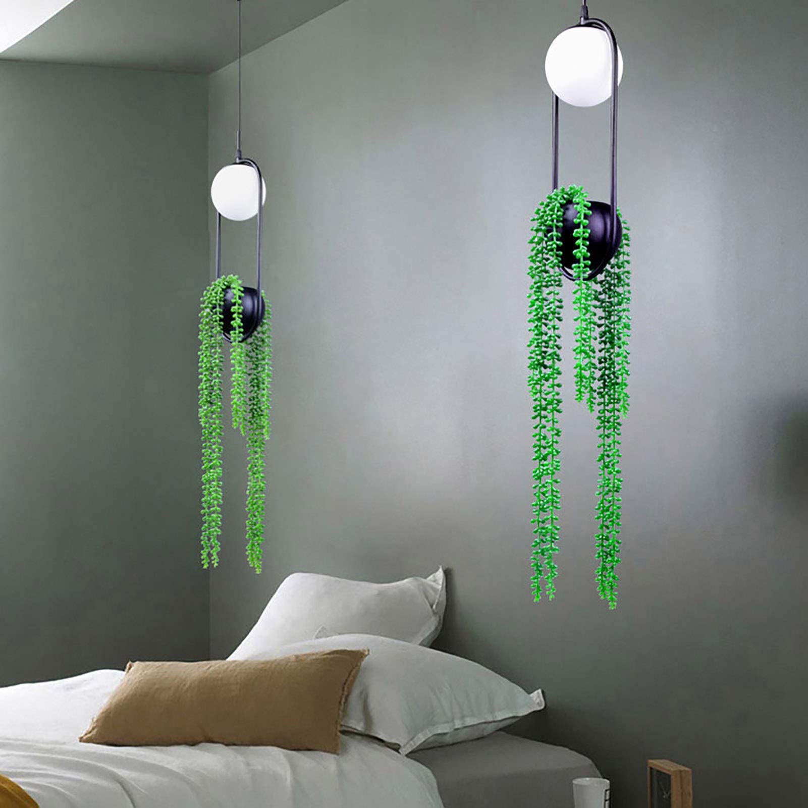 lampy wiszące, 1 Lekka metalowa lampa wisząca dekoracyjna sufitowa kompatybilna z restauracją, domową sypialnią, nowoczesny żyrandol LED - czarny 10 x 40 cm, żyrandole