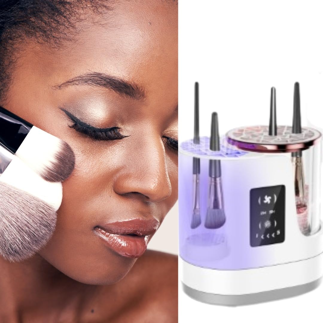 Pulitore elettrico 3 in 1 per pennelli da trucco e asciugabiancheria, lavaggio e asciugatura rapida, si adatta a pennelli e spugne di tutte le dimensioni, strumento portatile per la cura della