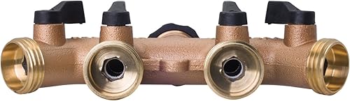 Miniatura 4 de Melnor 65077-AMZ - Divisor de manguera de jardín de metal resistente de 4 vías, adaptador de manguera con 5 arandelas sin fugas, divisor de babero