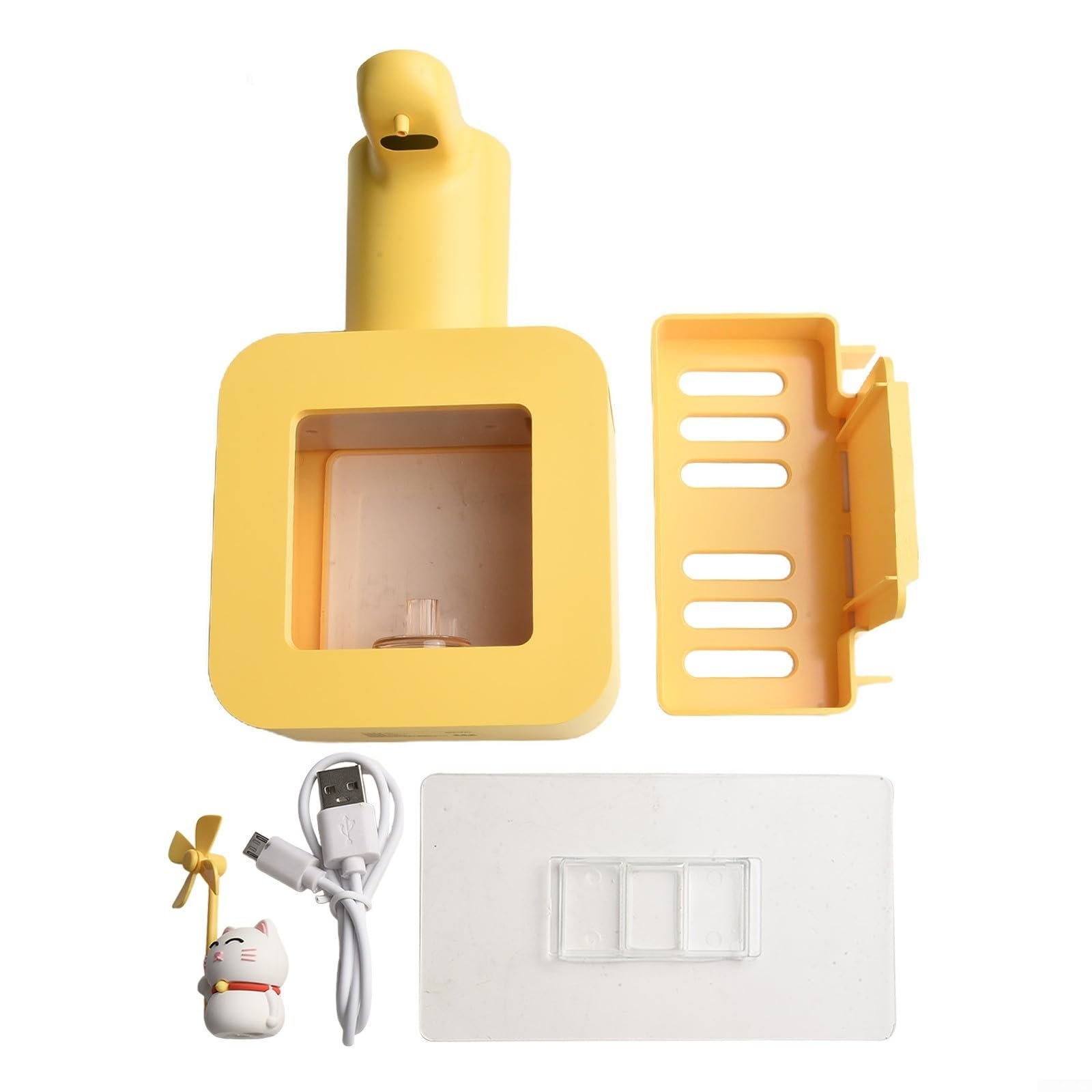 Dispenser automatico di sapone per bambini con capacità di 400 ml, ricaricabile tramite USB, schiuma con promemoria di utilizzo in 20 secondi e funzione impermeabile IPX5 (giallo)