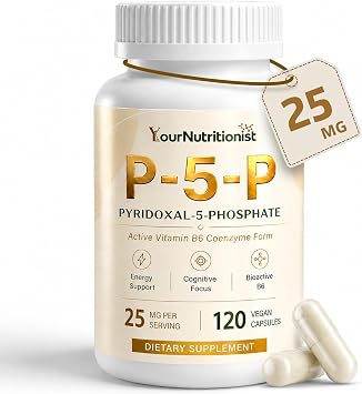 P-5-P Supplement 25mg, Bioactive Vitamin B6, 120 Vegan Capsules