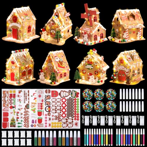 Kit de maison en pain d'épices avec LED SAYAYA : 32 lots créatifs pour Noël