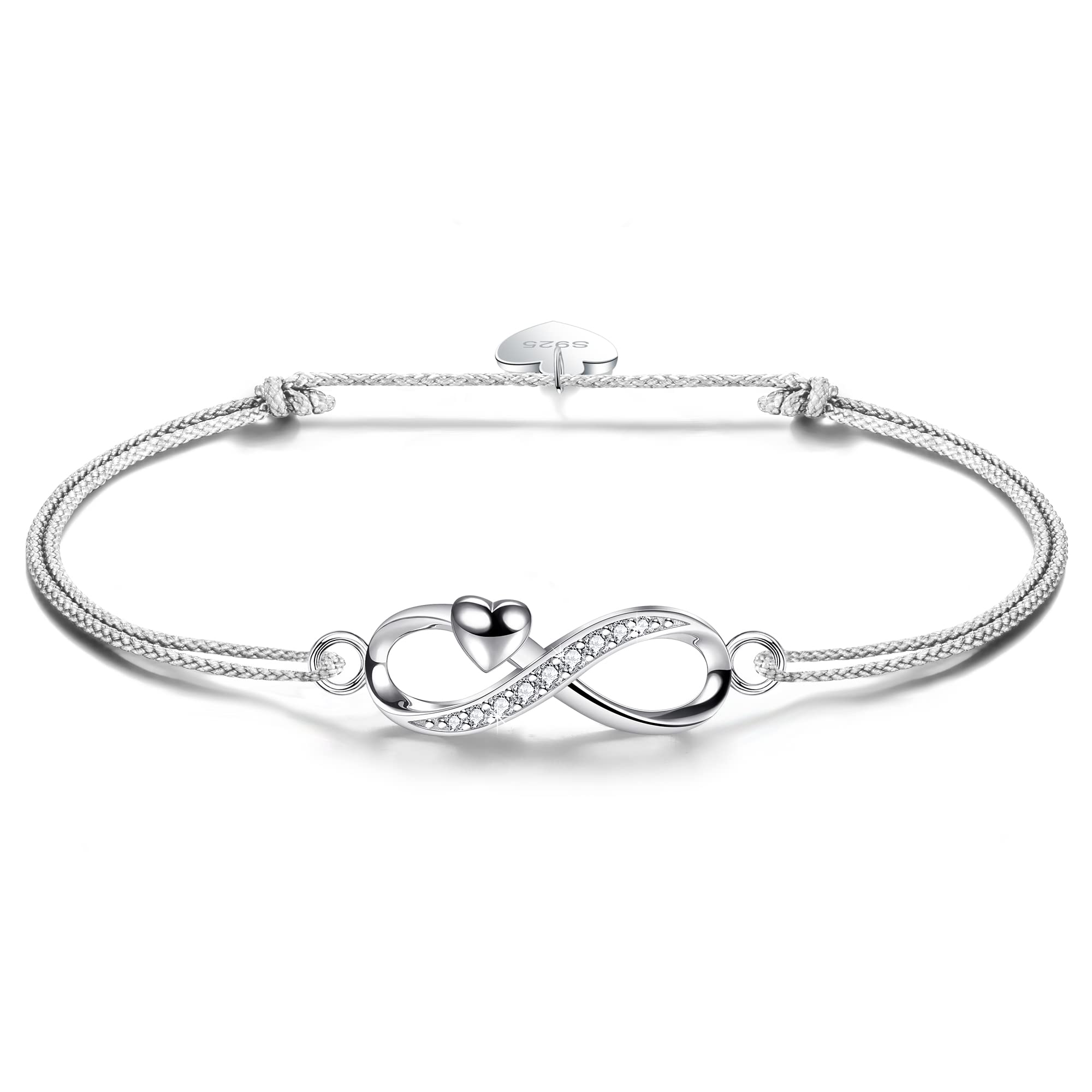 F.ZENI Braccialetti da donna in argento 925 braccialetti infinito con brillanti zirconi amore per sempre braccialetti per regalo gioielli per ragazze con confezione regalo