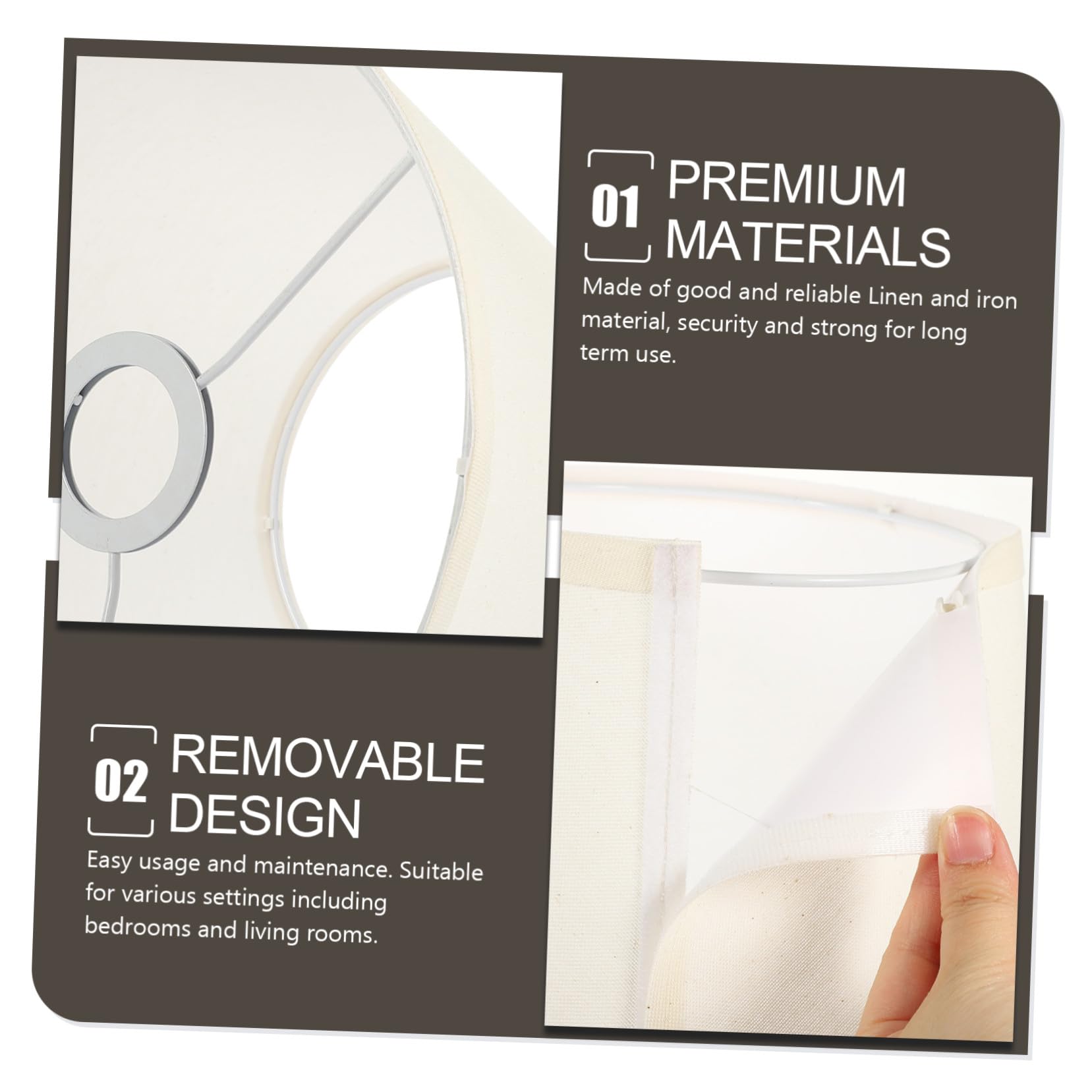 COLLBATH Pantalla de Lámpara de Mesa Moderna de Lino Beige Pantalla de Repuesto Cilíndrica para Lámpara Mesita de Noche Diseño Delicado para Dormitorio y Salón