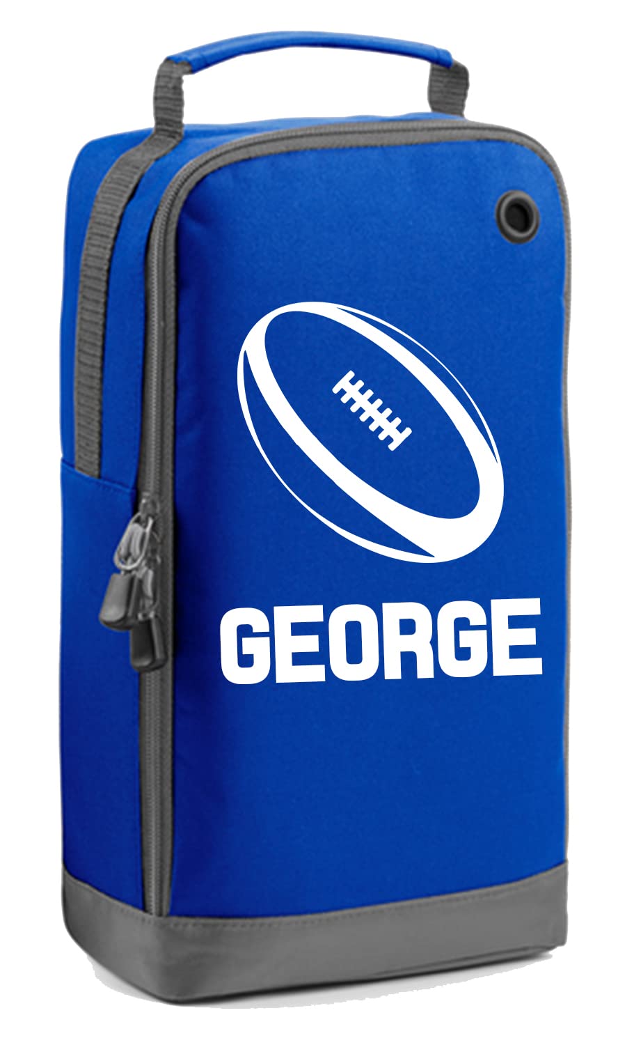 Personalised Name Rugby Bag Boot Bags Custom Children's Sports Bags PE Gym Kit Back to School for Girls Kids (Bright Royal)