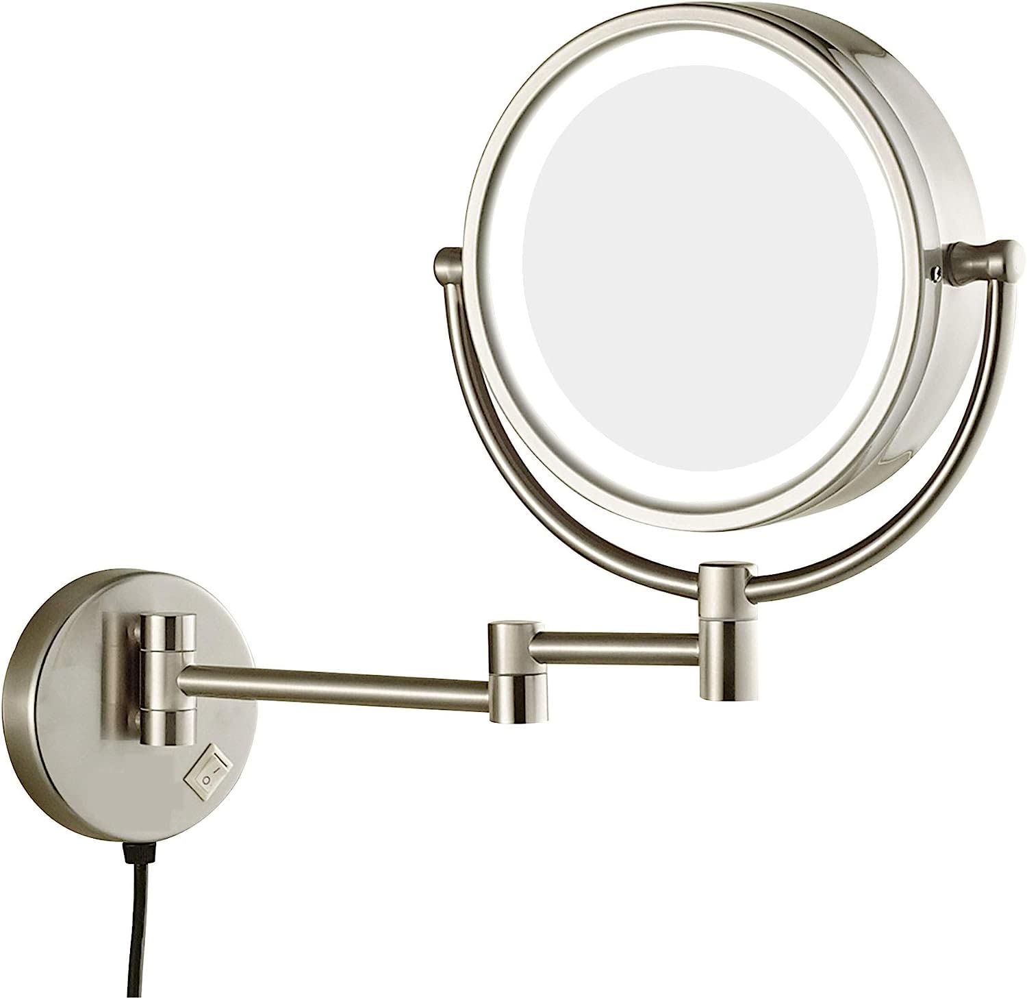 Miroir mural pour salle de bain grossissant avec éclairage