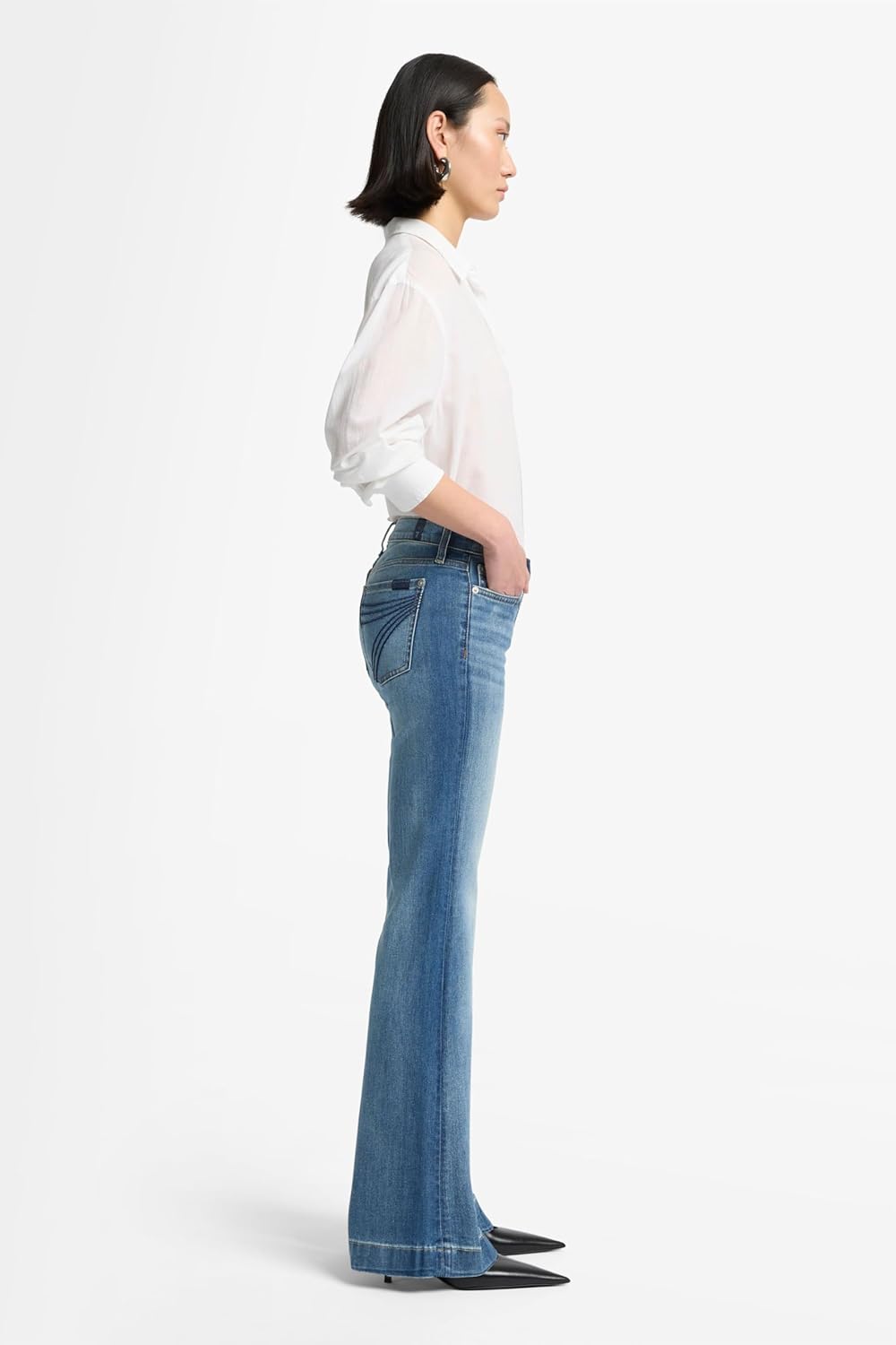 7 for All Mankind Womens Tailorless Dojo Wide Leg Trouser Jeans - Image 3