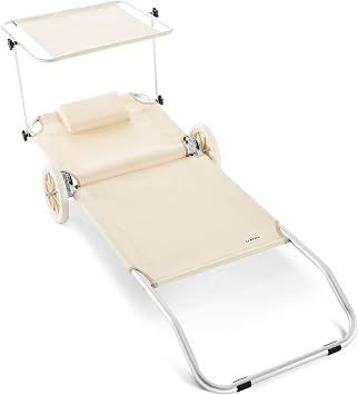 Deuba Crete Aluminium Folding Beach Lounger Sun Lounger