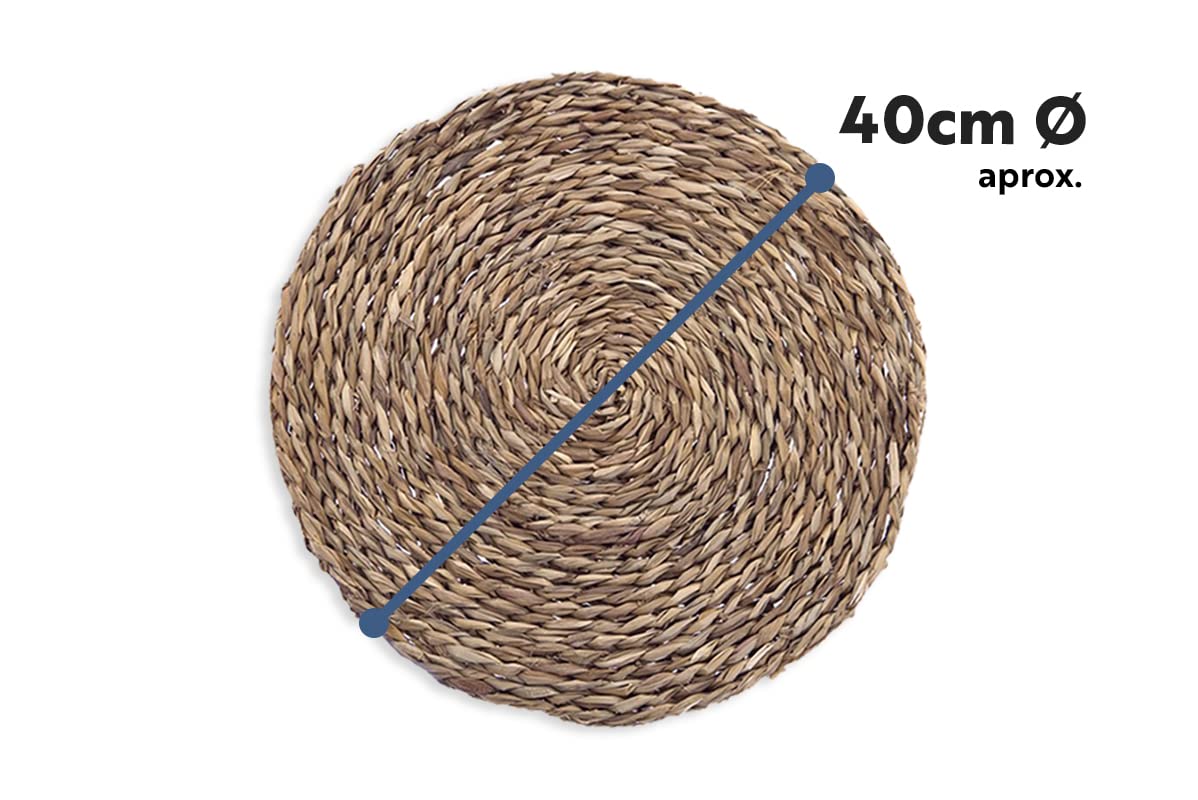 HERSIG - Pack 24 Salvamanteles Individuales | Manteles Individuales Redondos de Enea - 40 cm