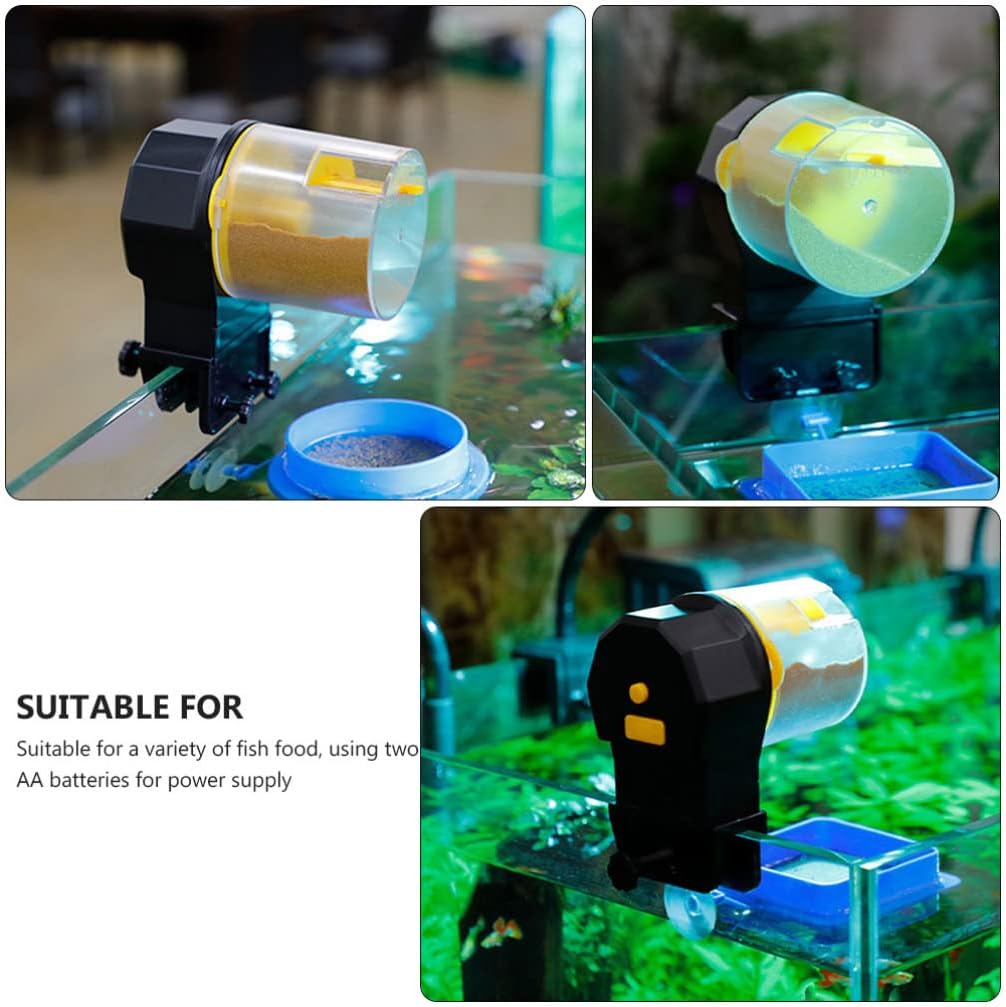 Toddmomy 1set Automatic Fish Feeder for Aquarium Timer Device for and Turtle Spacious Food Box Design No Battery Required for Weekend Use