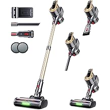 RENDOW Cordless Vacuum Cleaner, 550W 45Kpa 65Mins Vacuum Cleaners for Home, Self-Standing Cordless Stick Vacuum with LED Display,Anti-Tangle Rechargeable Wireless Vacuum for Pet Hair/Carpet/Hard Floor