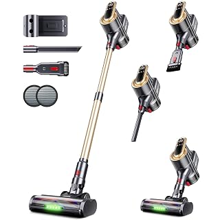 RENDOW Cordless Vacuum Cleaner, 550W 45Kpa 65Mins Vacuum Cleaners for Home, Self-Standing Cordless Stick Vacuum with LED Display,Anti-Tangle Rechargeable Wireless Vacuum for Pet Hair/Carpet/Hard Floor - Amazon product rated Grade A