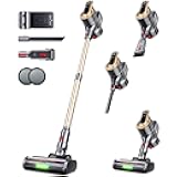 RENDOW Cordless Vacuum Cleaner, 550W 45Kpa 65Mins Stick Vacuum, Self-Standing Vacuum Cleaners for Home with LED Display, Anti-Tangle Rechargeable Vacuum Cordless for Pet Hair/Carpet/Hard Floor
