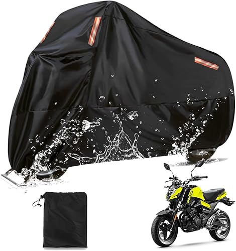 Miniatura 1 de Funda impermeable para motocicleta para todas las estaciones, 190T, duradera, reflectante, para nieve, con agujeros de bloqueo y bolsa de