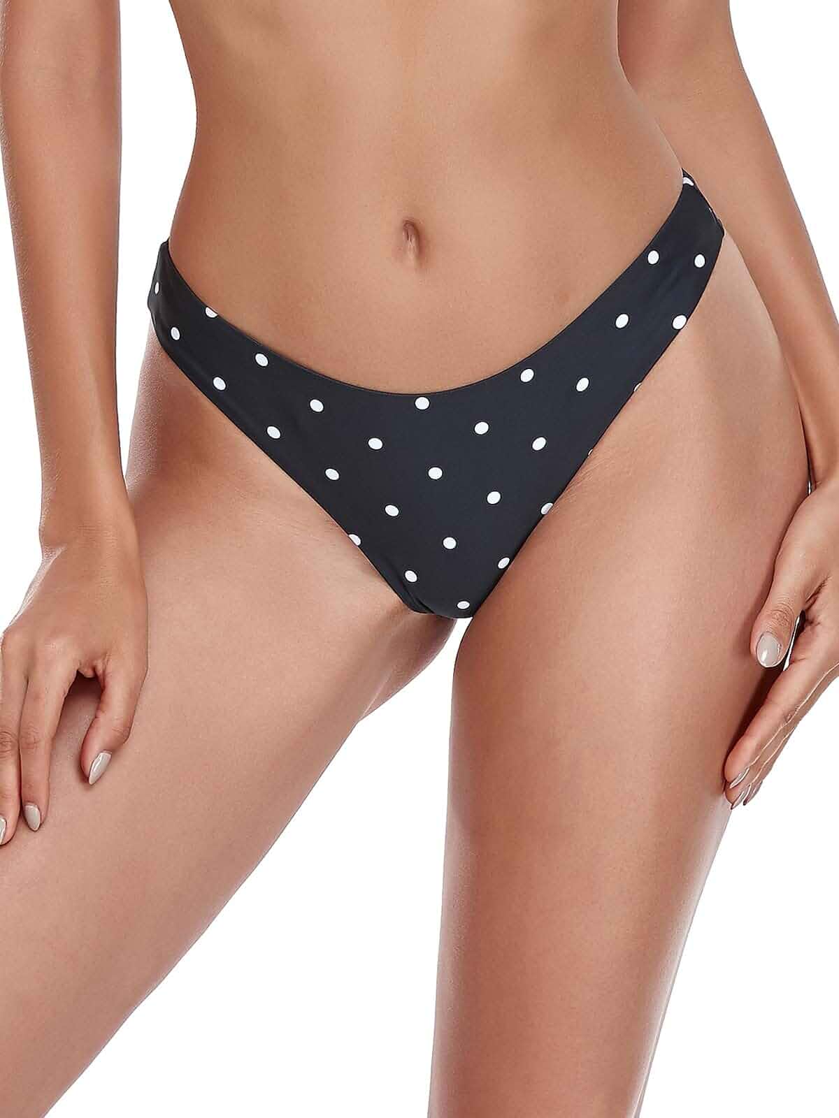RELLECIGA Women's Cheeky Bikini Bottom Brazilian,Low Rise,High Cut,High Leg,Full Lining,Seamless,Breathable Stretch Fabric,Bathing Suit Bottoms,Beach and Vacation